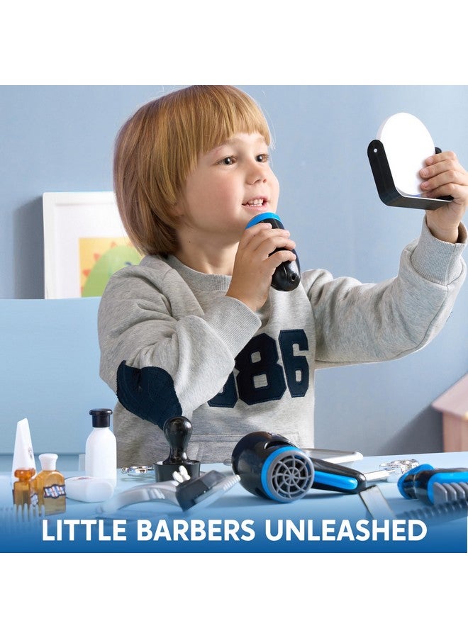 JOYIN Barber Shop Pretend Play Toy, 23 Pcs Kids Shaving Kit for Boys, Haircut Kit for Boys 3+ Year Old Birthday Gift, Upgraded Toddler Role Play Set with Storage Box - Image 2