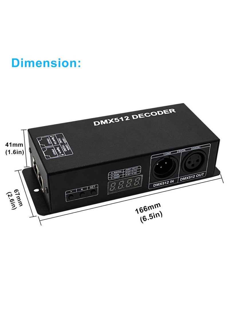 Amki Dmx Controller 3CH dmx 512 controller Dmx Decoder for LED RGB Strip or Lights Dmx512 controller Digital Display Decoder, Dimming Driver DC12V-24V(3 Channel(with display))  - Image 4