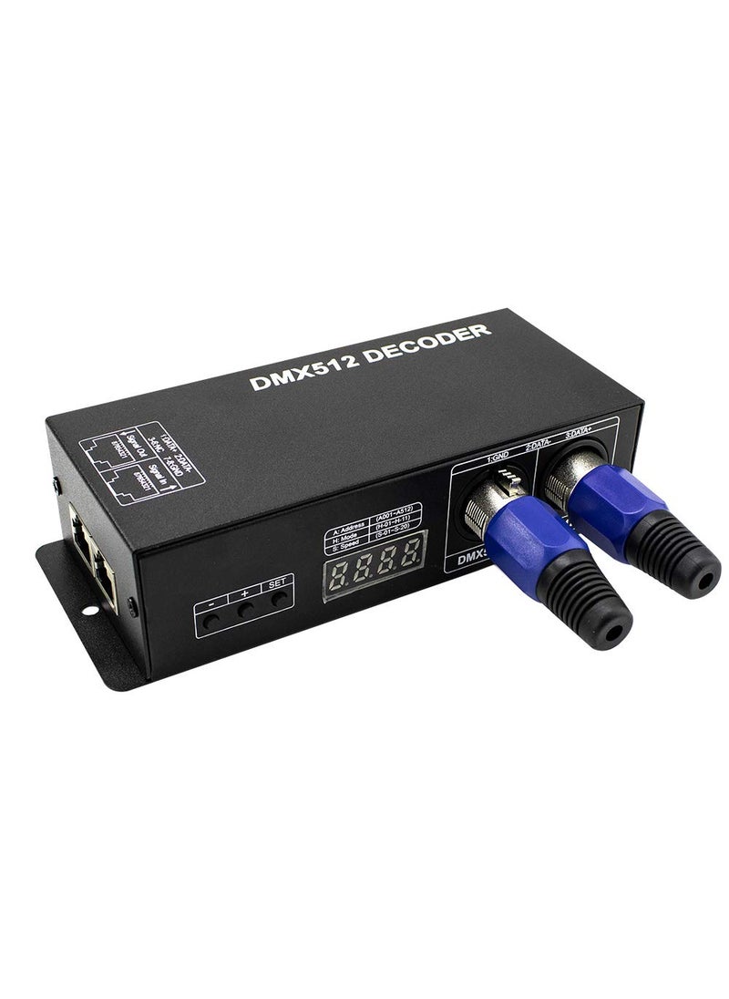 Amki Dmx Controller 3CH dmx 512 controller Dmx Decoder for LED RGB Strip or Lights Dmx512 controller Digital Display Decoder, Dimming Driver DC12V-24V(3 Channel(with display))  - Image 1