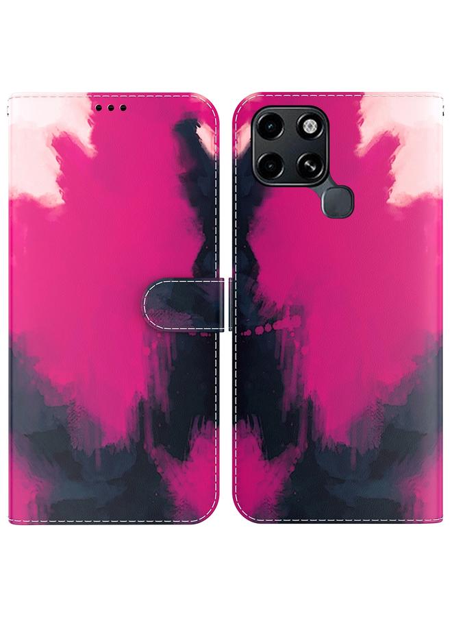 Zaboon Case For Infinix Smart 6 Watercolor Pattern Horizontal Flip Leather Phone Case - Image 1
