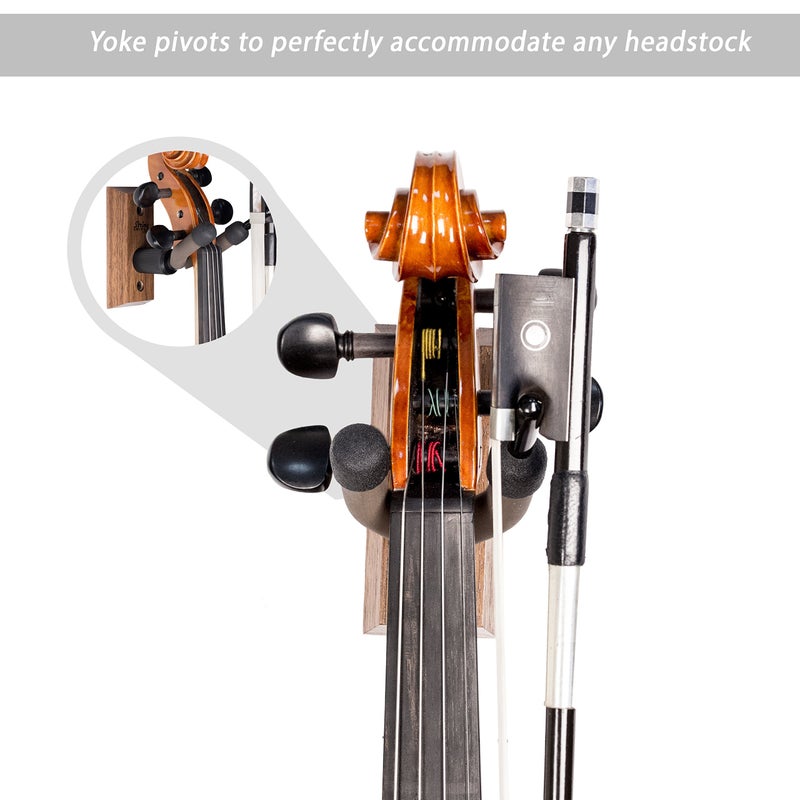 String Swing CC01V Wall Mount Violin Hanger (Black Walnut) - Image 2