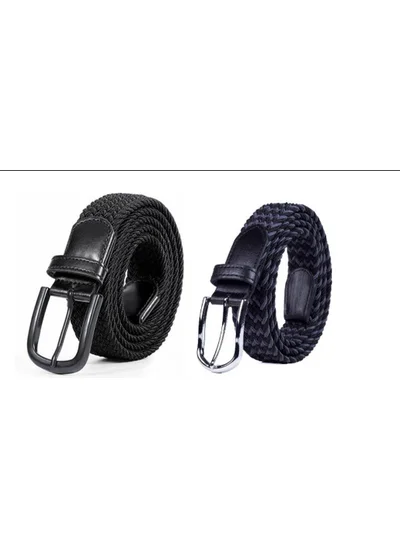 Deribond 2 Pieces Woven Braided Elastic Belt