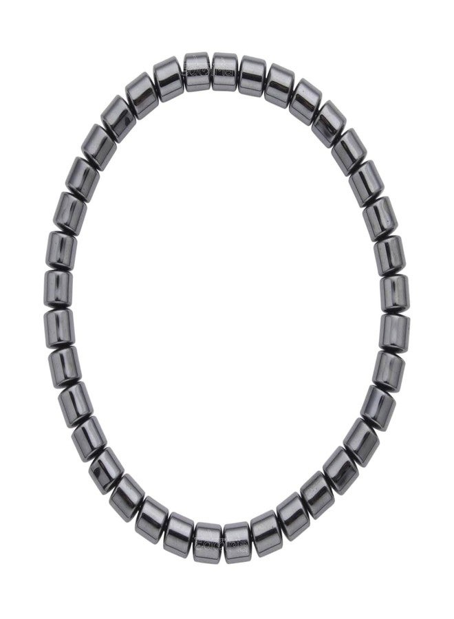 EDMIRIA 6mm Magnetic Hematite Natural Gemstone Metal Balancing Energy Therapy Adjustable Bracelets For Healing -Weight Managament - Bracelet for Men & Women (Design 5 - Pack of 2) - Image 4
