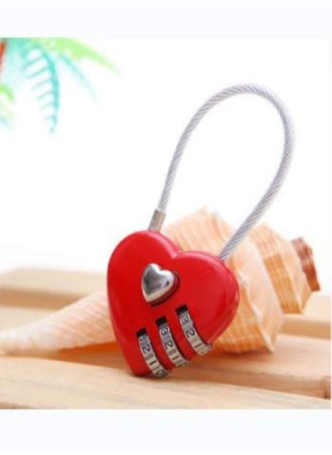 Generic - Luggage Locks 3 Digit Combination Number Password Heart Shape Padlocks for Outdoor Travel Suitcase Baggage Backpacks School Gym Lockers Computer Bags Filing Cabinets Toolbox (2Pieces) - Image 1