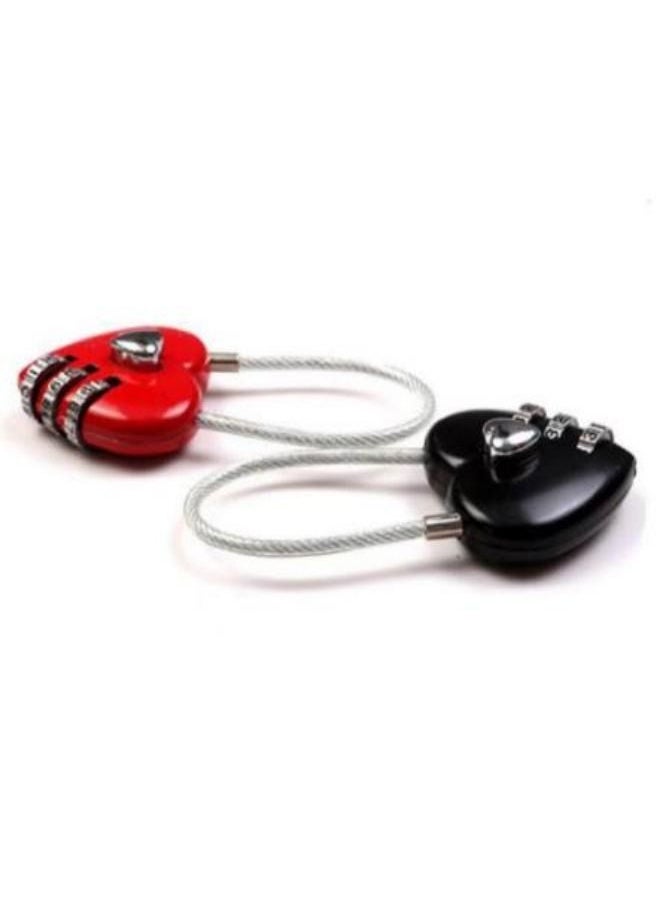 Generic - Luggage Locks 3 Digit Combination Number Password Heart Shape Padlocks for Outdoor Travel Suitcase Baggage Backpacks School Gym Lockers Computer Bags Filing Cabinets Toolbox (2Pieces) - Image 1