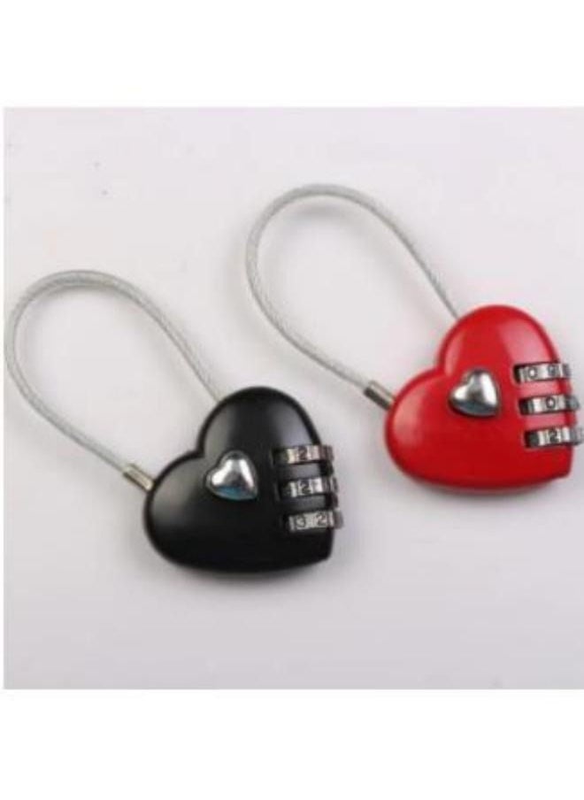 Generic - Luggage Locks 3 Digit Combination Number Password Heart Shape Padlocks for Outdoor Travel Suitcase Baggage Backpacks School Gym Lockers Computer Bags Filing Cabinets Toolbox (2Pieces) - Image 1