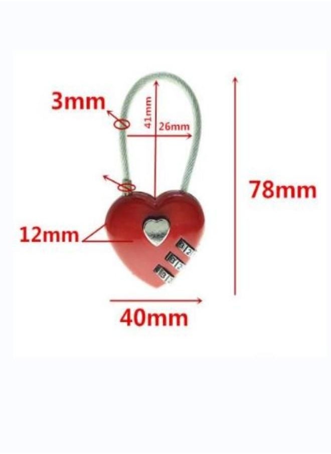 Generic - Luggage Locks 3 Digit Combination Number Password Heart Shape Padlocks for Outdoor Travel Suitcase Baggage Backpacks School Gym Lockers Computer Bags Filing Cabinets Toolbox (2Pieces) - Image 1