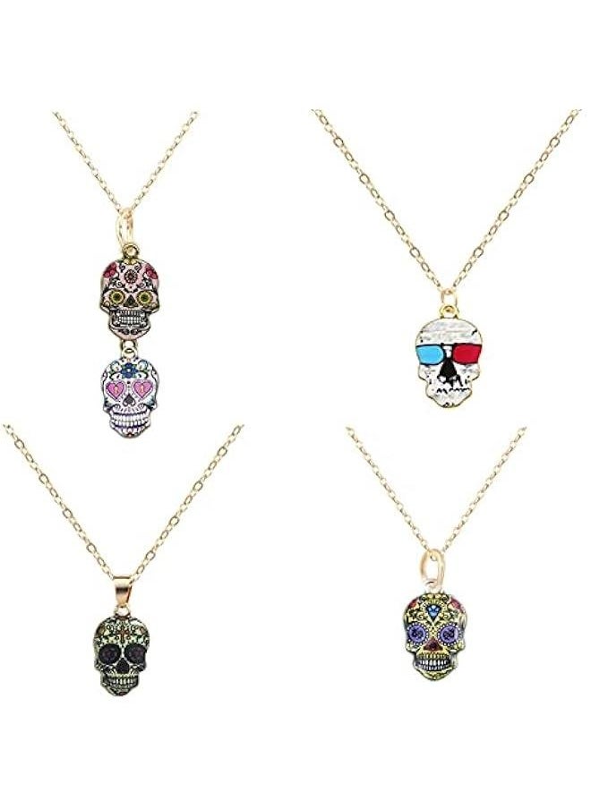 Sugar Skull Charms 36pcs Gold Plated Flower Skull Charms, 12 Color Enamel Alloy Skull Pendants for  Cinco de Mayo Mexican Fiesta Party Necklace Bracelet Earring Jewelry Making DIY  - Image 5
