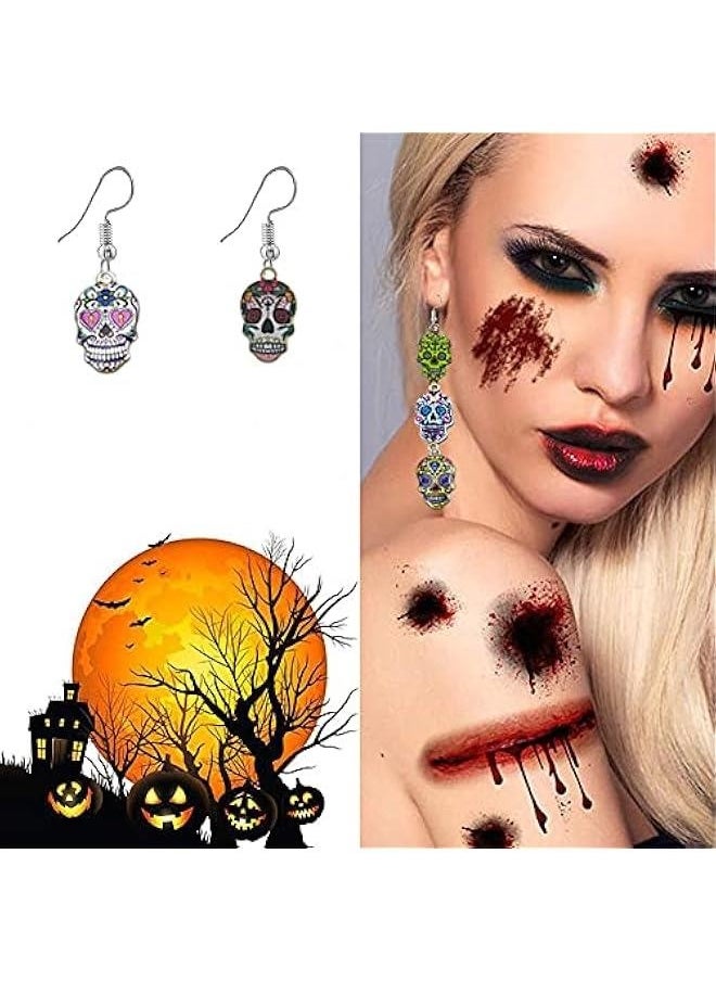 Sugar Skull Charms 36pcs Gold Plated Flower Skull Charms, 12 Color Enamel Alloy Skull Pendants for  Cinco de Mayo Mexican Fiesta Party Necklace Bracelet Earring Jewelry Making DIY  - Image 4