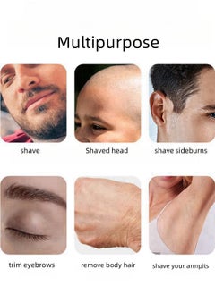 WAOKN Straight Razor, Wooden Straight Edge Razor for Man Stainless Steel Manual Razor Kit Wood Shaving Razor Vintage Straight Razor for Man, Barber Hairdressing Razor,  Eyebrow Shaping and Body Hair Removal  - Image 2