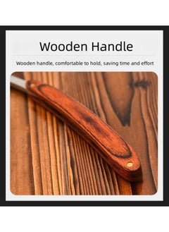 WAOKN Straight Razor, Wooden Straight Edge Razor for Man Stainless Steel Manual Razor Kit Wood Shaving Razor Vintage Straight Razor for Man, Barber Hairdressing Razor,  Eyebrow Shaping and Body Hair Removal  - Image 5