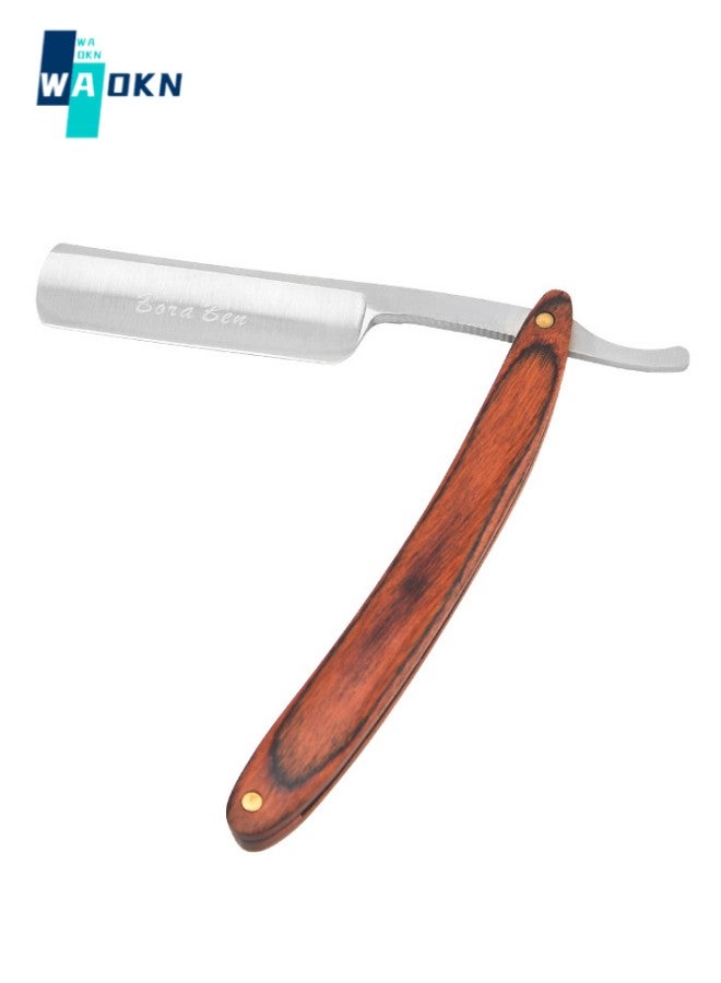 دبليو أيه أو كي أن ماكينة حلاقة للجنسين بمقبض خشبي طبيعي، مناسبة للحلاقة وتشكيل الحواجب وإزالة شعر الجسم - Image 1