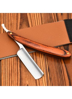 WAOKN Straight Razor, Wooden Straight Edge Razor for Man Stainless Steel Manual Razor Kit Wood Shaving Razor Vintage Straight Razor for Man, Barber Hairdressing Razor,  Eyebrow Shaping and Body Hair Removal  - Image 4