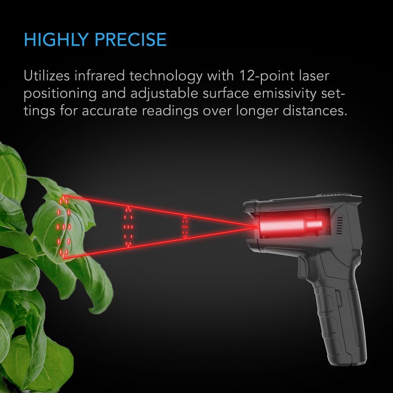 AC Infinity VPD Thermometer, Handheld Environmental Monitor, Captures Leaf VPD and Temperature, Calibrates Smart Controllers, Precision Infrared Range for Plants, Grow Tents, Greenhouses, Terrariums - Image 4