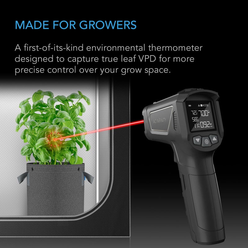 AC Infinity VPD Thermometer, Handheld Environmental Monitor, Captures Leaf VPD and Temperature, Calibrates Smart Controllers, Precision Infrared Range for Plants, Grow Tents, Greenhouses, Terrariums - Image 2