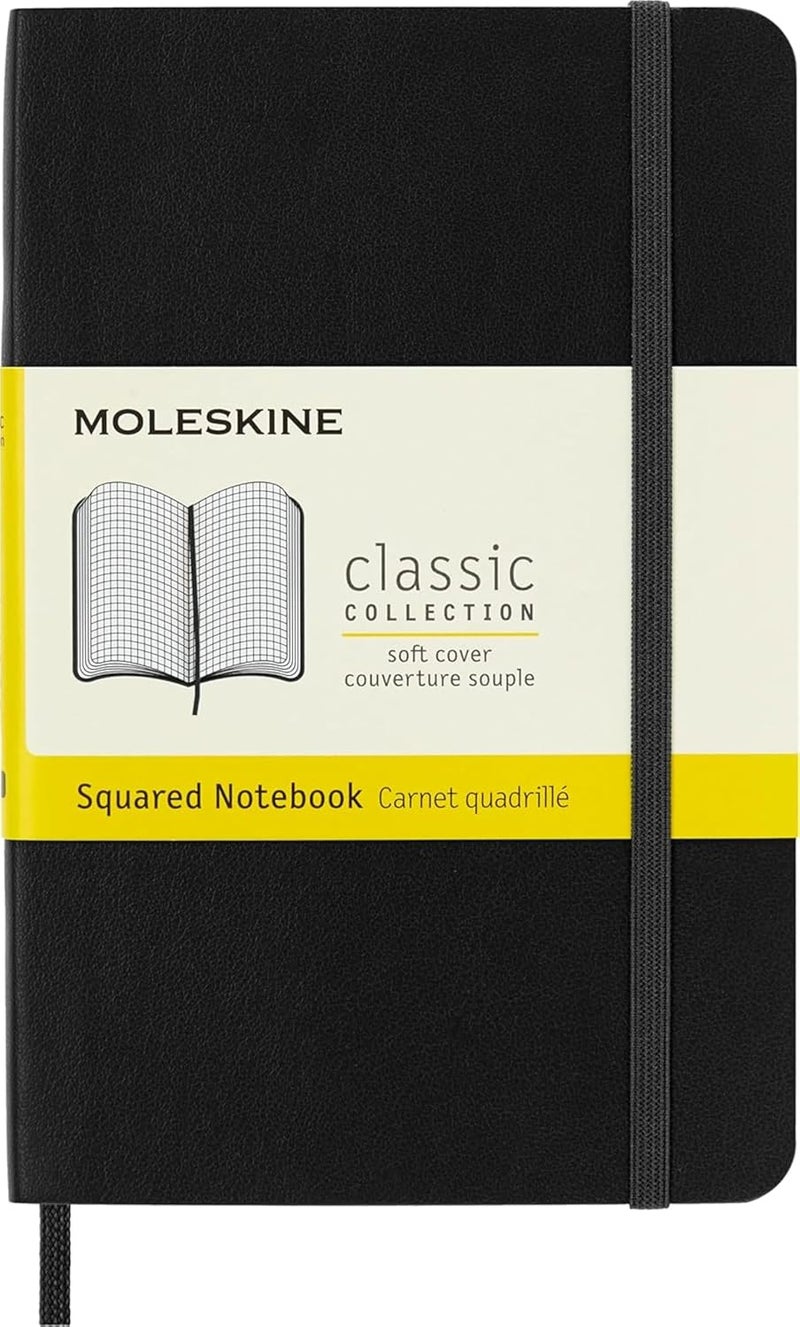 Moleskine Soft Cover Pocket Squared Notebook Black - Image 1