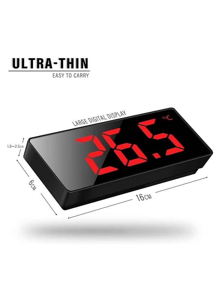 ماركة غير محددة - ساعة منبه رقمية بشاشة LED عاكسة | سطوع قابل للتعديل + غفوة + منفذ شحن USB - Image 1