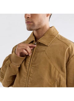 FAV Solid Biker Jacket with Long Sleeves and Zip Closure  - Image 4