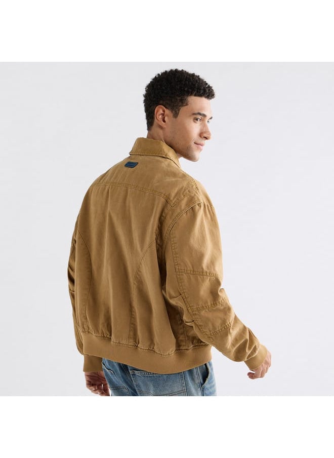 FAV - Solid Biker Jacket with Long Sleeves and Zip Closure - Image 1