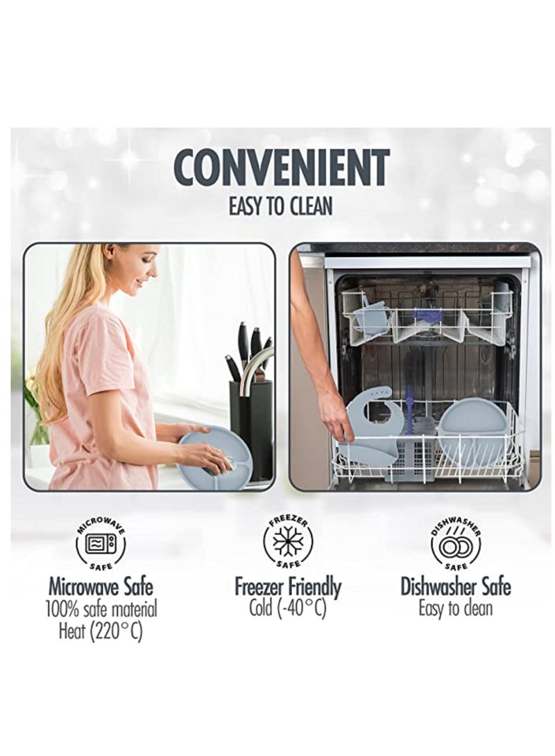 Gerenic Silicone Baby Feeding Set-Plate & Bowl with Suction，Baby Weaning Feeding Supplies - Image 3