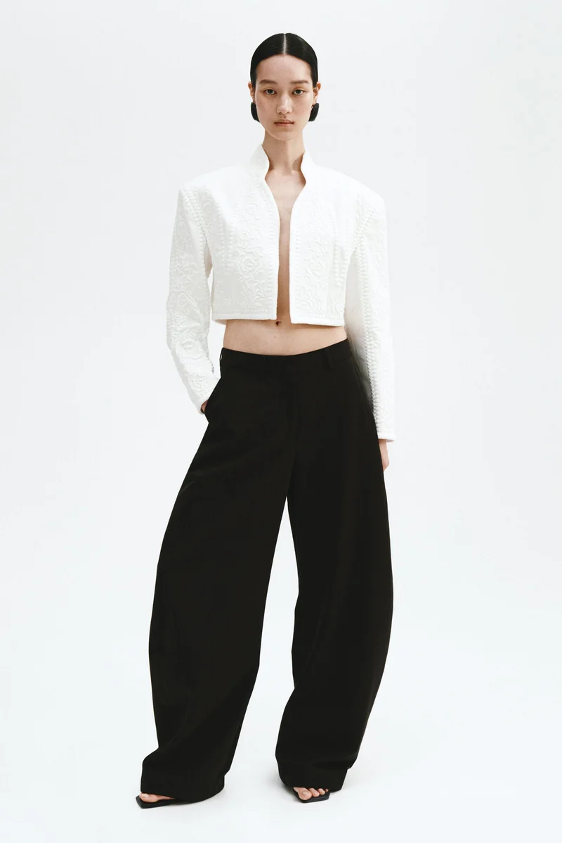H&M Linen-blend bolero blazer