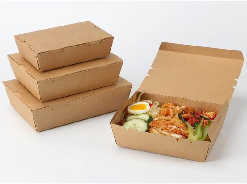 SNH Packing Kraft Lunch Box Large Without Window, Grease-Resistant Baked Goods Gift Boxes - Built-In Lids, Kraft Paper Brownie Boxes, For Meals And Desserts - 25 Pieces. - Image 3