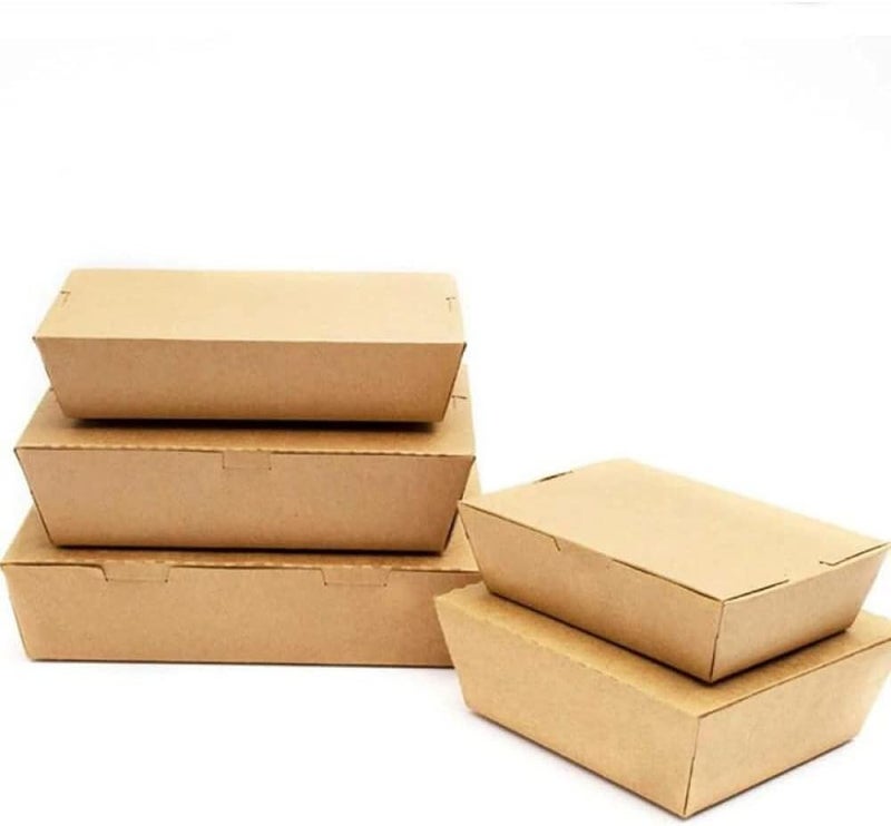 SNH Packing Kraft Lunch Box Large Without Window, Grease-Resistant Baked Goods Gift Boxes - Built-In Lids, Kraft Paper Brownie Boxes, For Meals And Desserts - 25 Pieces. - Image 2