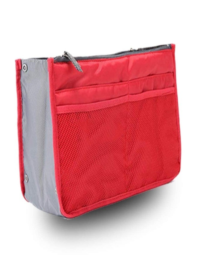 Flywind Daily Travel Utility and Toiletries Organizer Inserts Pouch for Girl Women Handbag Tote | Multipurpose Storage Compartments Ladies Accessories Hand Bag Purse (Red) - Image 1