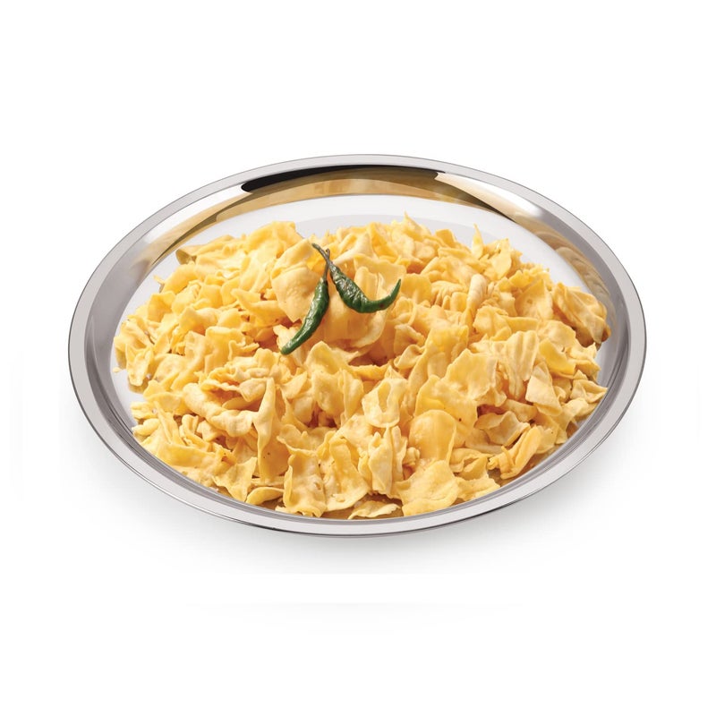 Neelam Neelam Stainless Steel 8, 22 Gauge, Lazer Etching Plate, 18 cm, Dishwasher Safe, Durable & Elegant Round Plate for Serving, Perfect for Daily Use, Parties, Special Occasions, Stylish Look, Sliver - Image 4