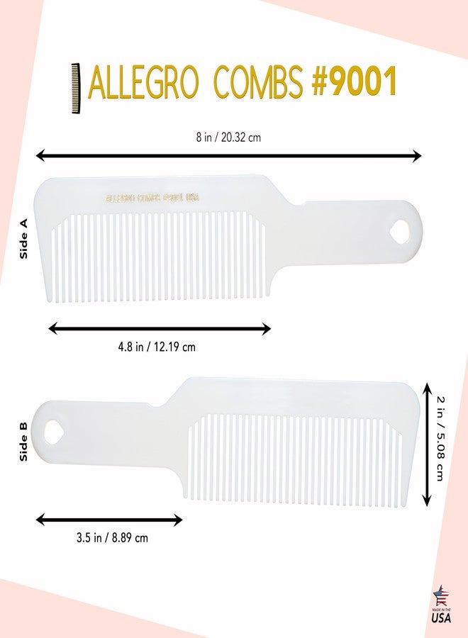 Allegro Combs 9001 Hair Combs Flat Top Clipper Blending Fading Combs Cutting Barber Flattop Thinning Hair Combs Hairstylist Flexible For Women Men Shampoo Usa 1 Pc. (White) - Image 2