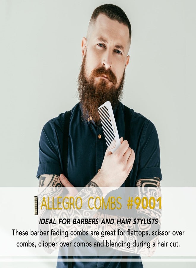 Allegro Combs 9001 Hair Combs Flat Top Clipper Blending Fading Combs Cutting Barber Flattop Thinning Hair Combs Hairstylist Flexible For Women Men Shampoo Usa 1 Pc. (White) - Image 4