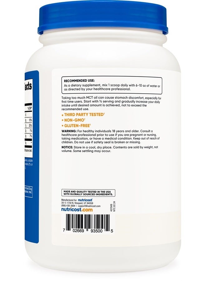 Nutricost MCT Oil Powder 2LBS (32oz) - Great for Ketosis and Ketogenic Diets - Zero Net Carbs - Non-GMO + Gluten Free - Image 5
