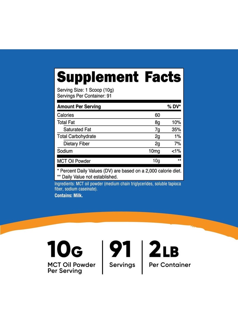 Nutricost MCT Oil Powder 2LBS (32oz) - Great for Ketosis and Ketogenic Diets - Zero Net Carbs - Non-GMO + Gluten Free - Image 2