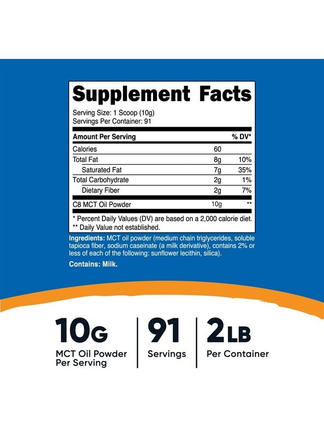 Nutricost MCT Oil Powder 2LBS (32oz) - Great for Ketosis and Ketogenic Diets - Zero Net Carbs - Non-GMO + Gluten Free - Image 4