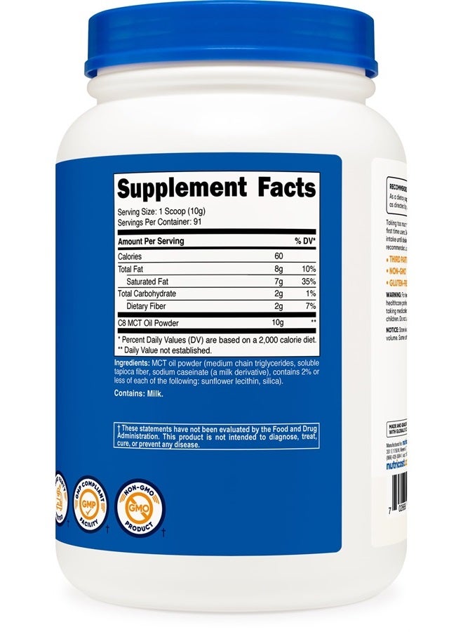 Nutricost MCT Oil Powder 2LBS (32oz) - Great for Ketosis and Ketogenic Diets - Zero Net Carbs - Non-GMO + Gluten Free - Image 5