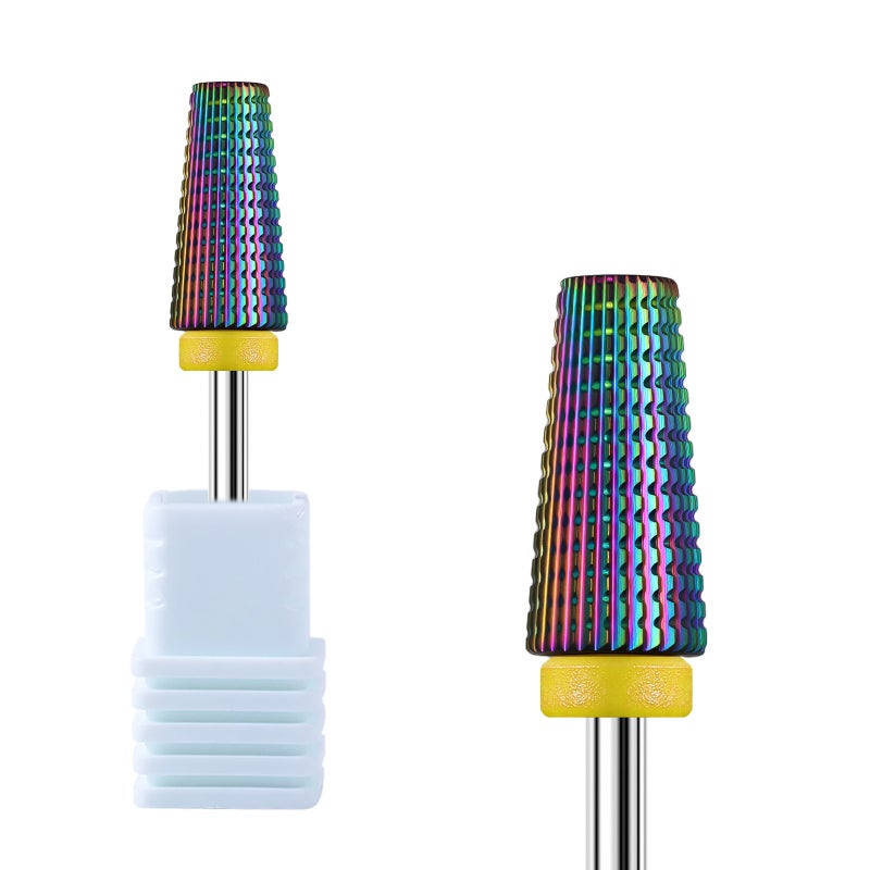 Nail tungsten steel polishing head five in one drill bit for removing dead skin from nails color - Image 1