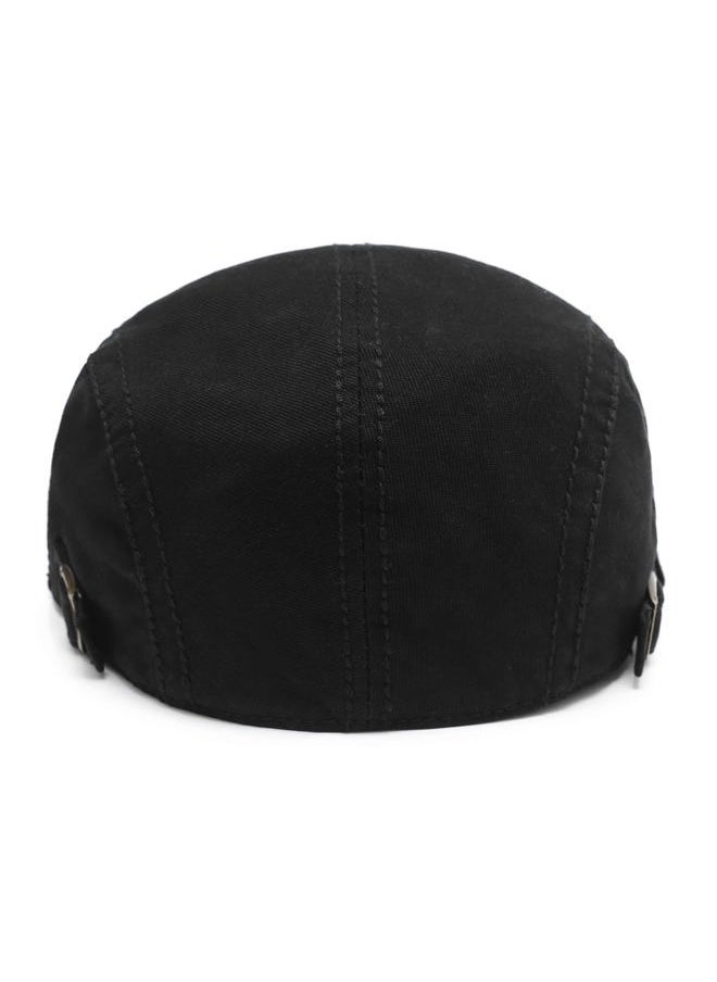 ZLYC Men Cotton Flat Cap Summer Scally Ivy Gatsby Newsboy Beret Driver Cabbie Hunting Hat (Side Buckle Black)  - Image 5