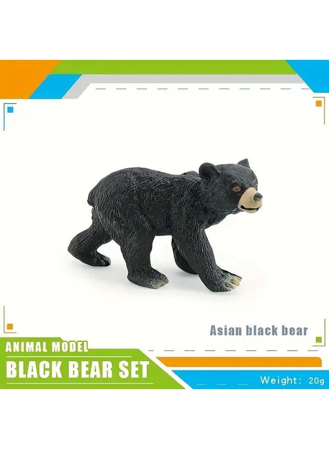 Asian Little Black Bear Model 1302 Realistic Wildlife Figure Desktop Decoration Educational Toy - Image 1