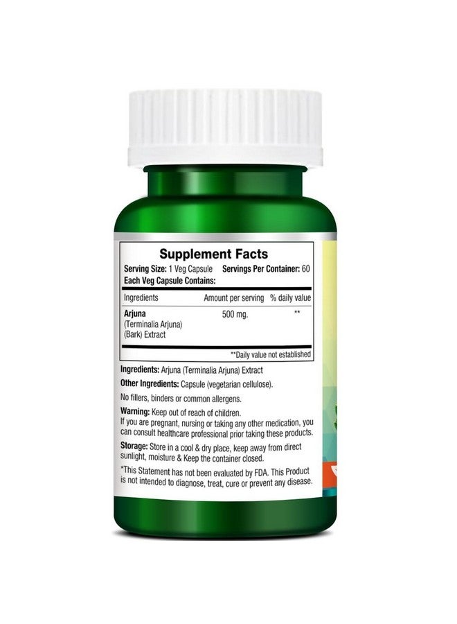 Morpheme Remedies Morpheme Remedies Terminalia Arjuna 500mg Extract 60 Veg Caps - Image 2