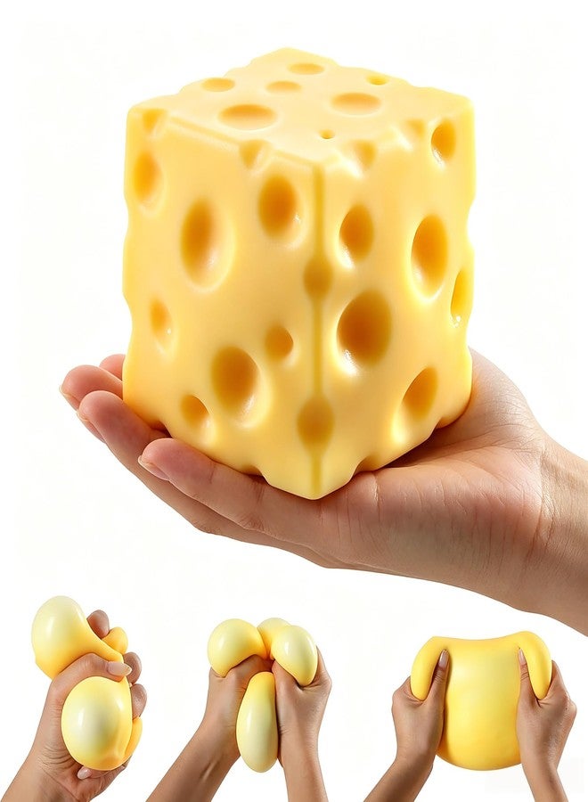 CLOUDWINGS لعبة جبن إسفنجية لتخفيف التوتر للكبار - مكعب جبن جامبو بطيء الارتفاع لتخفيف التوتر للكبار، ديكور مكتبي لطيف، هدية مكتبية (2.8 بوصة) - Image 1