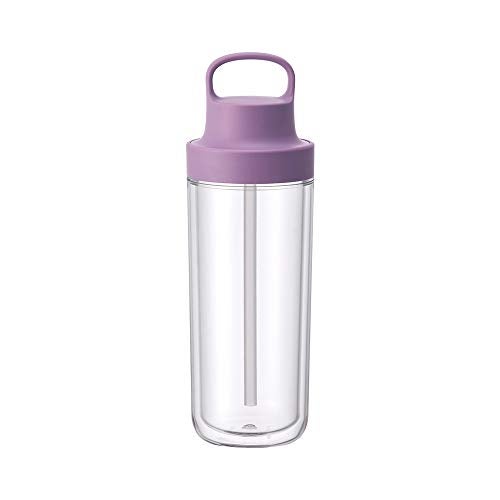 KINTO 20074 Togo Bottle 169 fl oz 480 ml Purple Includes Straw Lightweight Water Bottle Dishwasher Safe Double Wall Construction - Image 1