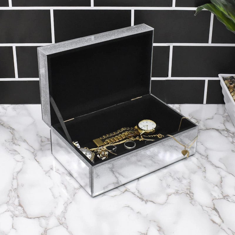 Kookee Kookee Mirror GLASS STORAGE BOX SILVER  - Image 1
