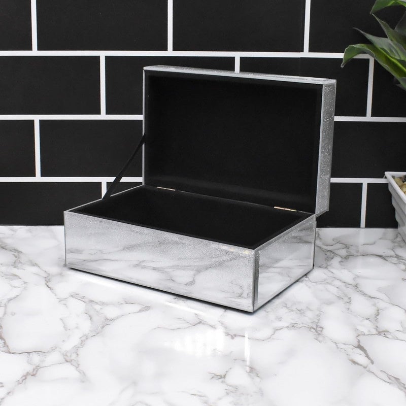 Kookee Kookee Mirror GLASS STORAGE BOX SILVER  - Image 4