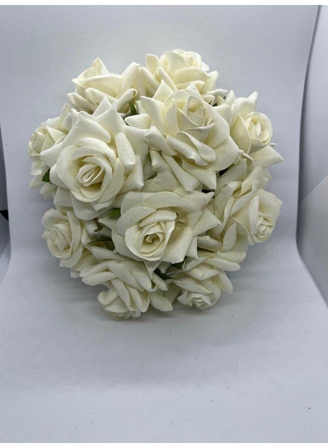FLUSHIA Artificial white Rose Flower Bun Hair Juda Maker Gajra Hair Accessories for Women and Girls (White Color) 1pcs - Image 3