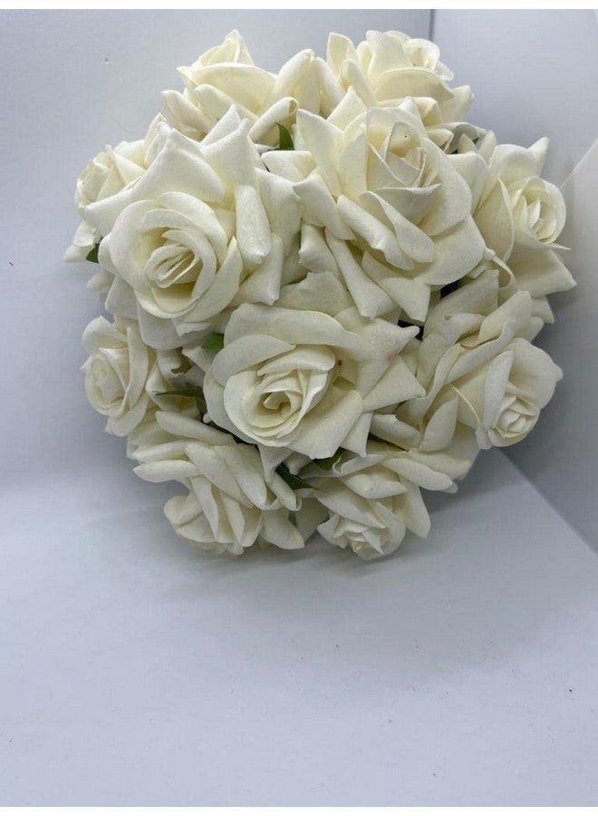 FLUSHIA Artificial white Rose Flower Bun Hair Juda Maker Gajra Hair Accessories for Women and Girls (White Color) 1pcs - Image 1