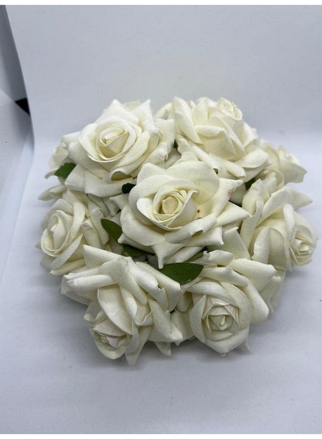 FLUSHIA Artificial white Rose Flower Bun Hair Juda Maker Gajra Hair Accessories for Women and Girls (White Color) 1pcs - Image 2