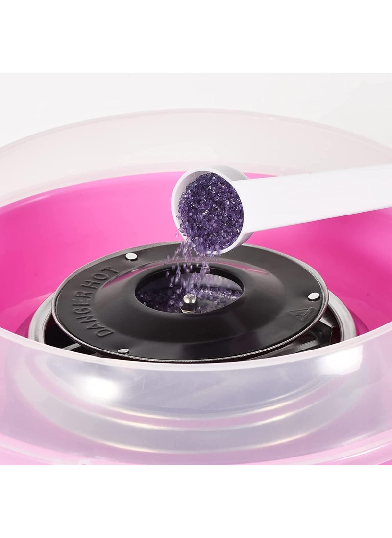 CARTSRUSHTI CARTSRUSHTI Cotton Candy Maker Candy Floss Machine Mini Sweet Automatic Cotton Candy Machine with 10 Bamboo Sticks Sugar Spoon Electric Homemade Smooth Candy Maker Easy to Use for Kids  - Image 4