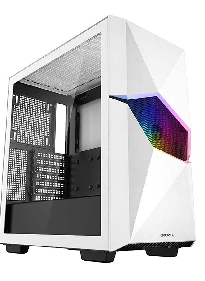 DEEPCOOL - Cyclops WH Mid- Tower Computer Case/Gaming Cabinet - White | Support Mini-ITX/Micro-ATX/ATX/E-ATX | Pre-Installed 1 x 120 mm Front Fan - R-WHAAE1-C-1 - Image 1