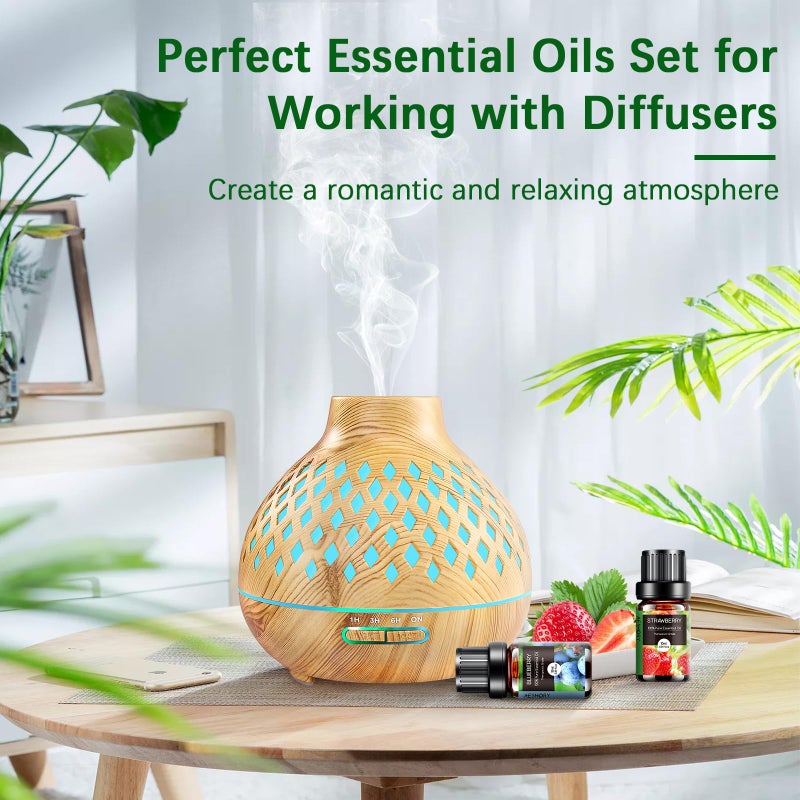 Aeshory Fruity Essential Oils Set - 6x10ML Fruit Fragrance Oil for Diffuser, Aromatherapy, Candle Making - Strawberry, Cherry, Blueberry, Mango, Coconut, Watermelon Scented Oil - Image 4