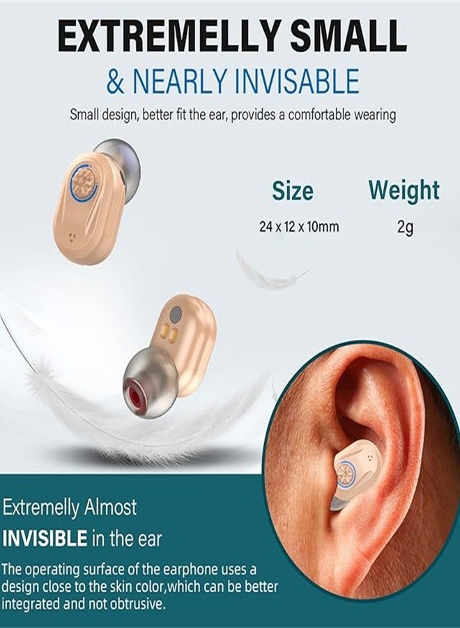 Rechargeable Noise Reduction Elderly Hearing Aid, Hearing Amplifier for Adults with Severe Hearing Loss, 16-Channel Digital Chip Sound Processing, with Magnetic Contact Charging Case, Gives You All-Day Comfort - Image 2